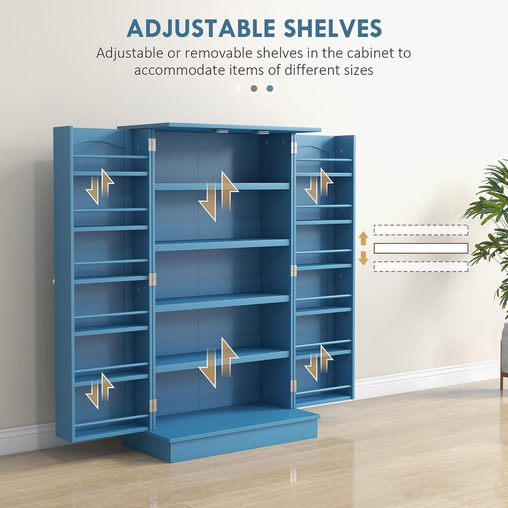 Storage Cabinet, 41" Kitchen Pantry with 12 Door Shelves and Adjustable ...