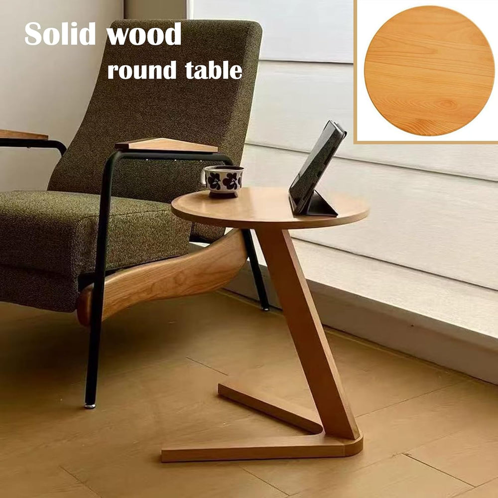 YUNMUARY-C-Shaped Side Table Round Side Tables for Couch Space-Saving Sofa Ta...