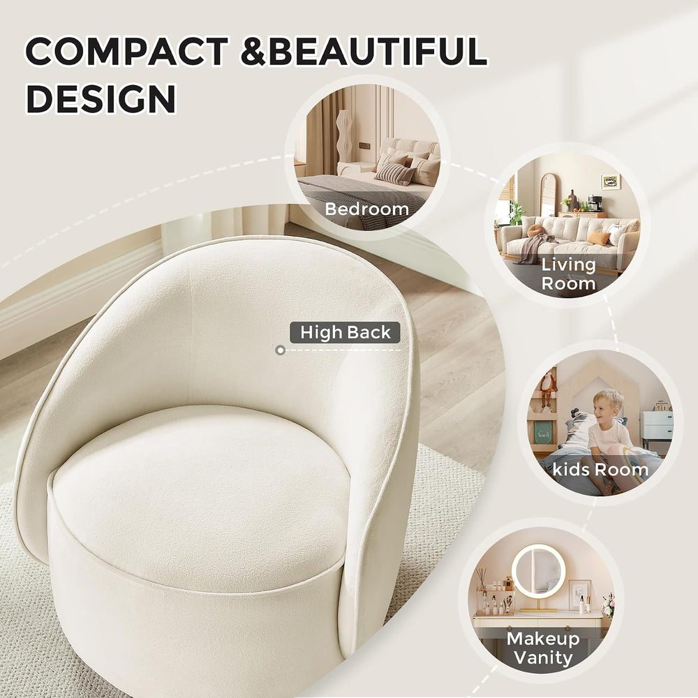 Swivel Accent Chairs Set of 2, 360° Comfy Barrel Swivel Club Armchair, Modern...
