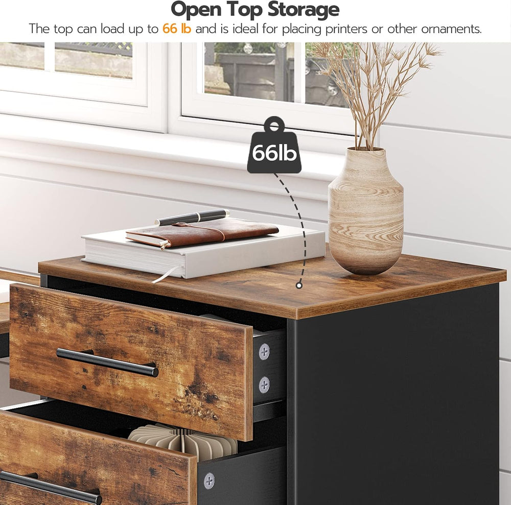 HOOBRO 7-Drawer File Cabinet, Wooden Office Cabinet with Drawers, Mobile Stor...