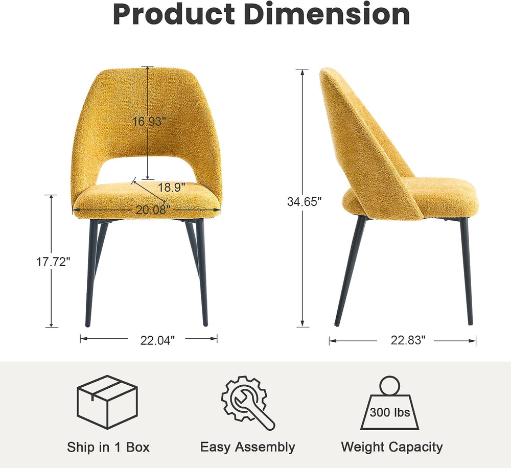 Rowill Boucle Dining Chairs Set of 4, Morden Upholstered Dining Room Kitchen ...