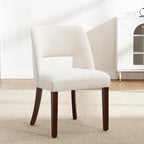 Dining Chair Set of 1,Modern Dining Room Chairs with Thick Cushions,Upholstered Linen Fabric Kitchen Chairs for Kitchen Dining Room Beige