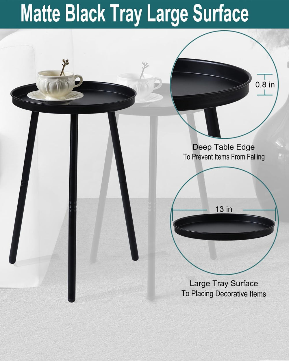 AOJEZOR Side Table: End Table for Any Room - Small Side Tables for Small Spac...