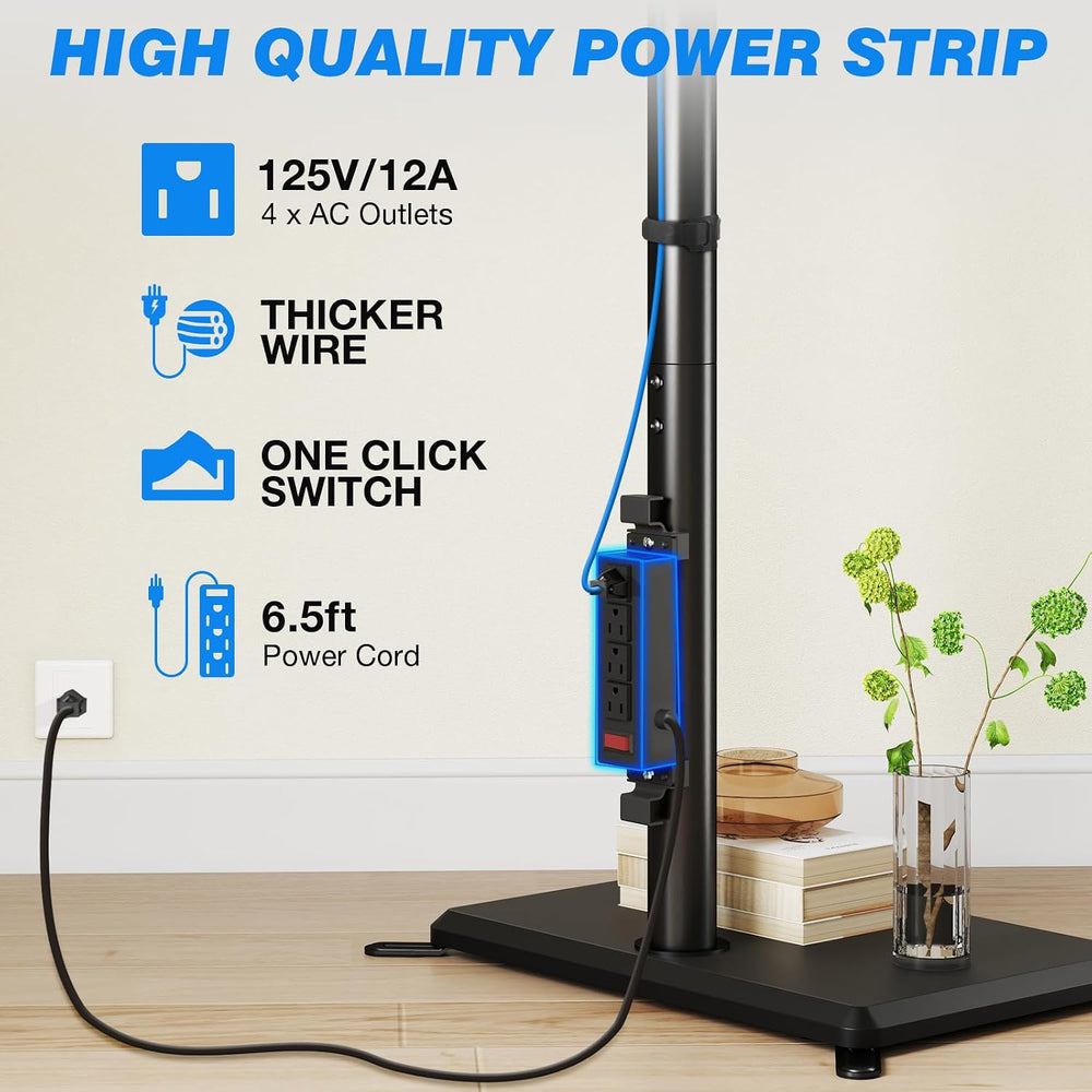 Rfiver Swivel Floor TV Stand with Power Outlet for 32-65 inch TVs, Height Adj...