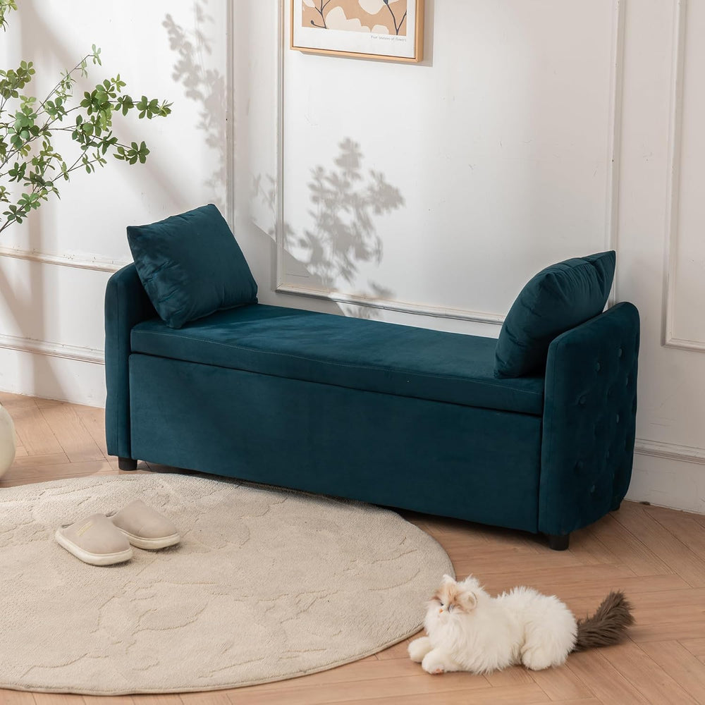 Storage Bench for Bedroom, 60" End of Bed Bench for King Size Bed,Tufted...