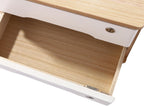 2-Tier Desktop Storage Box with Lockable Drawer, Wooden Desk Organizer for Office Supplies, Flat File Cabinet, Minimalist Design for Home & Office Use(Original Wood+White)