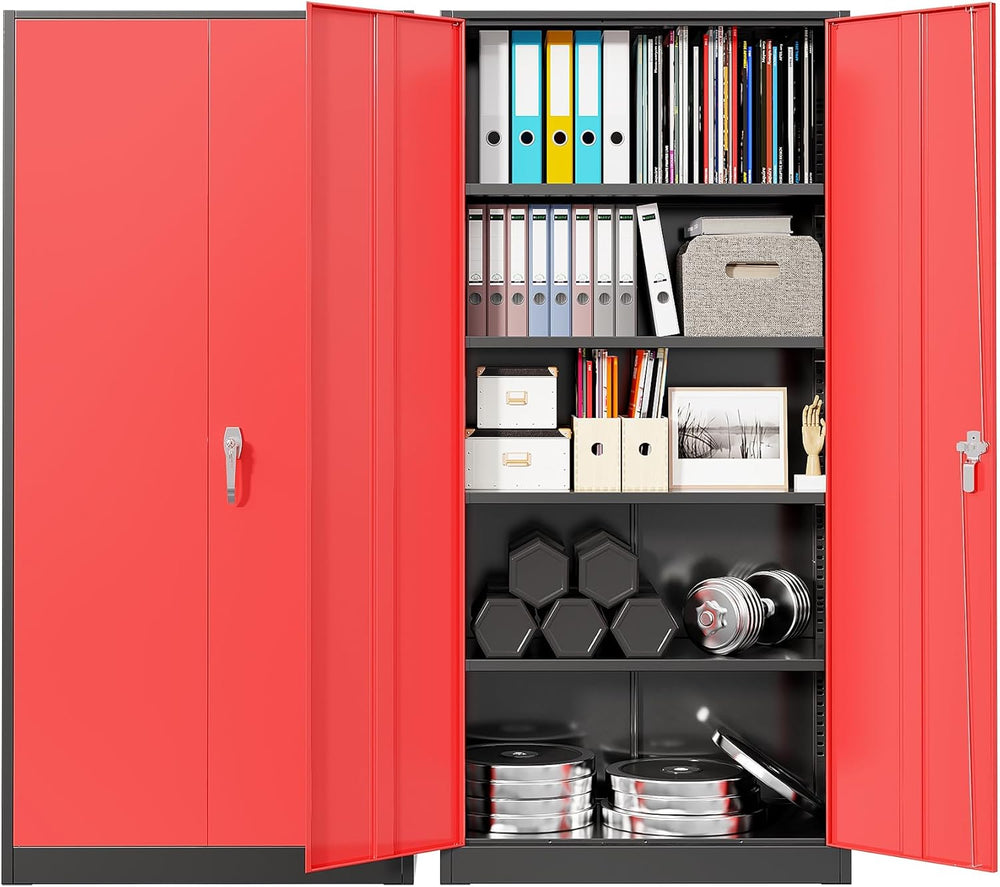 Bonusall 72" Metal Garage Storage Cabinet， Heavy-Duty Steel Cabinet with...