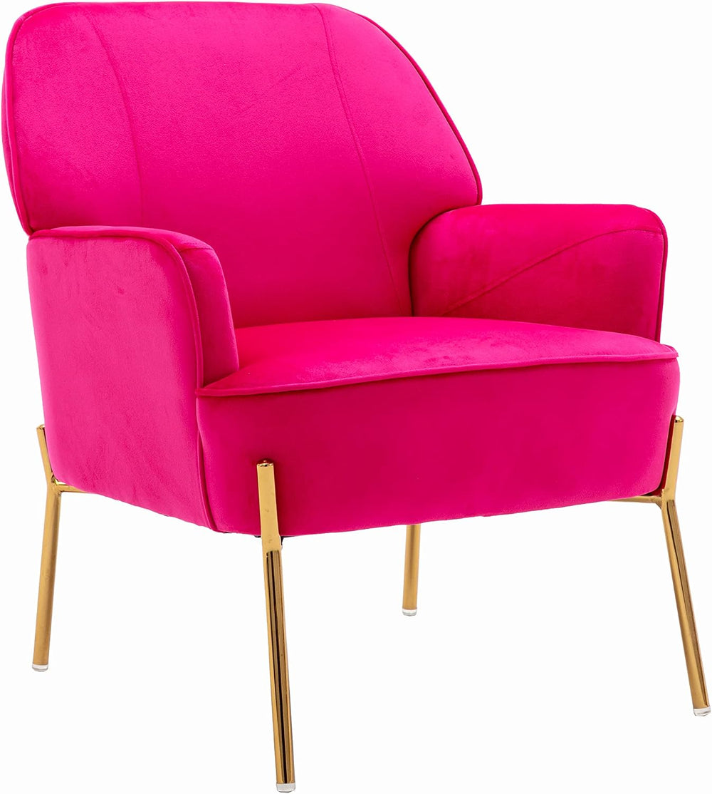 Comfy Velvet Accent Chair with Glam Metal Legs for Dining Room Bedroom Living...