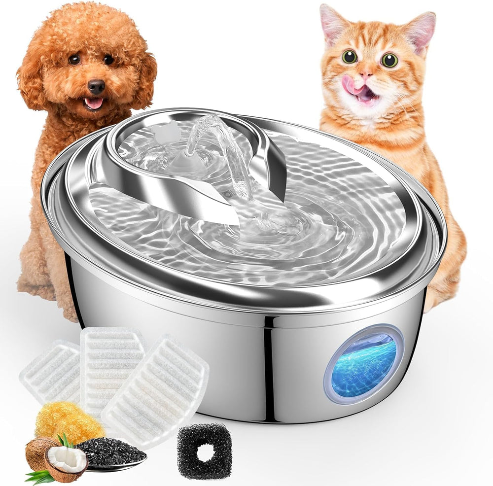 ORSDA Stainless Steel Cat Water Fountain, Automatic Pet Water Fountain, 100oz...