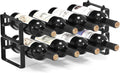 Stackable Wine Rack Countertop, Sturdy Wine Bottle Holder Freestanding for Cabinet, 2 Tier Small Tabletop Wine Holder Stand for Pantry Bar, Wire Wine Bottle Rack Metal Wine Storage Organizers