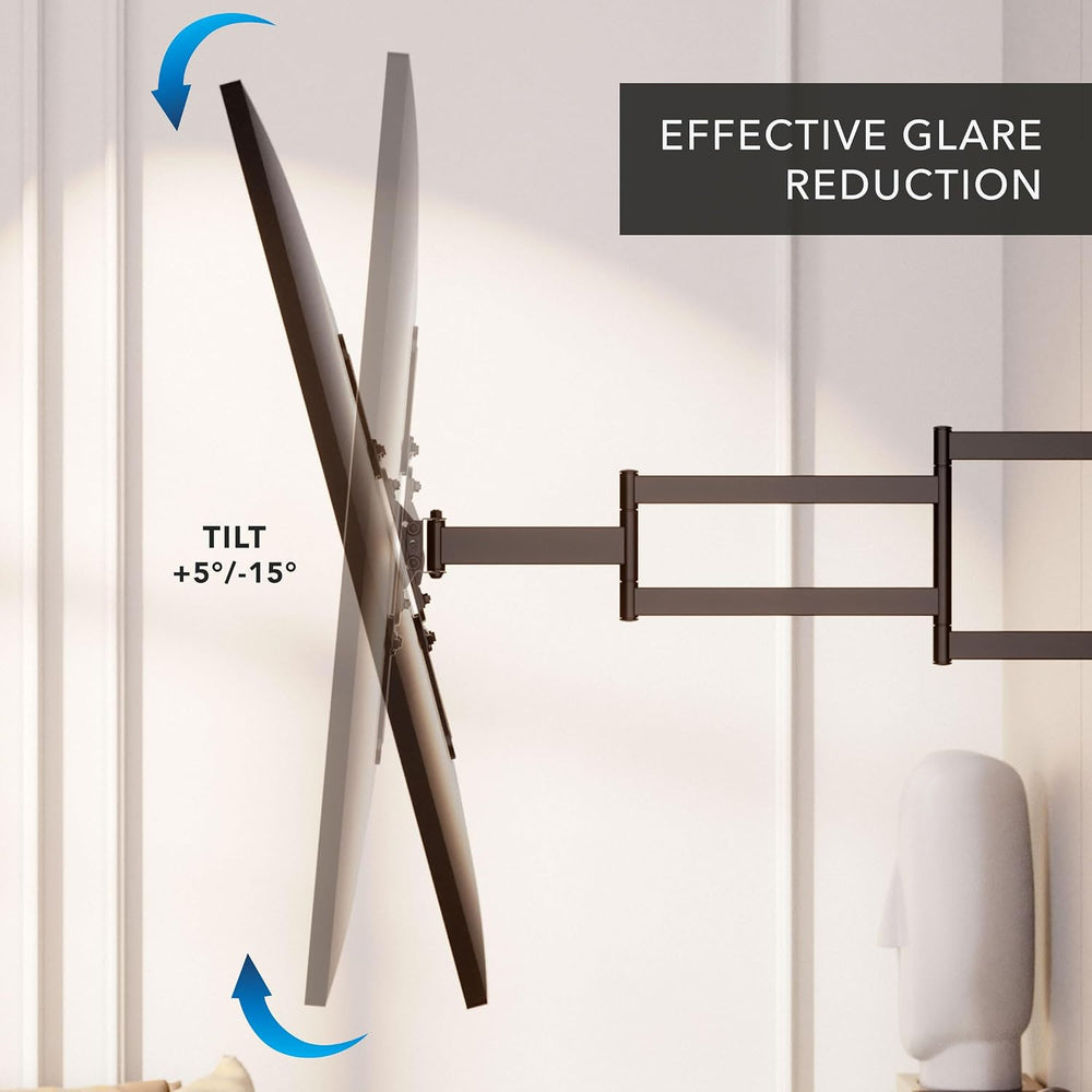 Mount-It Corner Full Motion TV Wall Mount, Long Arm 37.2" Extension | Ar...