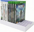 Video Game Storage Tower for PS5 / PS4 / Xbox Series X/Xbox One Game Cases, 12-Disc Capacity DVD & Blu-Ray Organizer Stand, Anti-Slip ABS Desktop Rack, No Assembly Required (1, White)