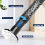 No Drilling Closet Rod, 27.5-82 Inches Hanging Closet Rod for Clothes, Closet Bar & Pole Heavy-duty, Closet Rods for Hanging Clothes For Closet Wardrobes Bathroom Laundry RV Curtains,Black