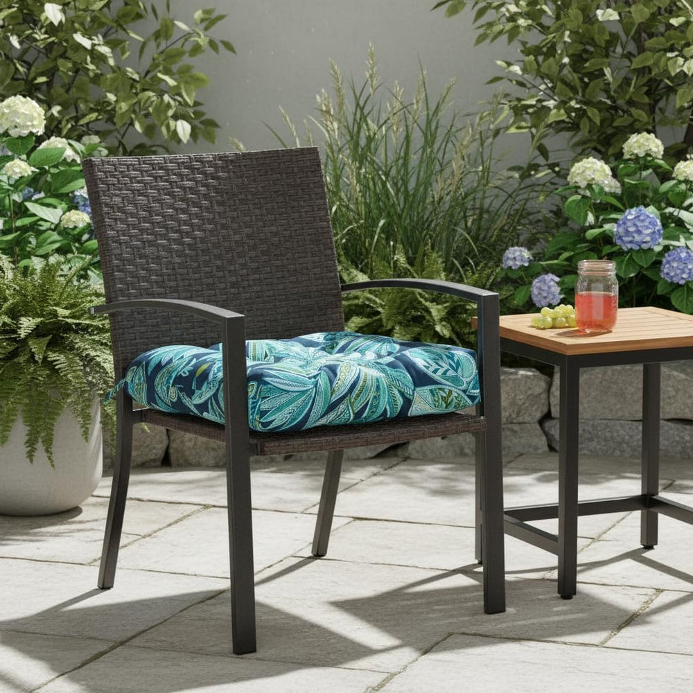 20x20 Square Tufted Outdoor Seat Cushion, Reversible Patio Chair Cushion with...