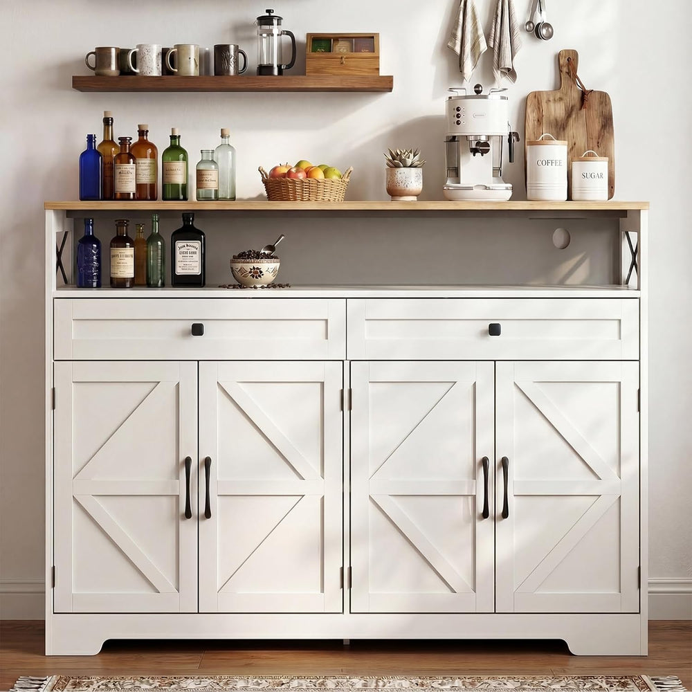 Lahomie Sideboard Buffet Cabinet with Storage, 47" Kitchen Buffet Cabine...