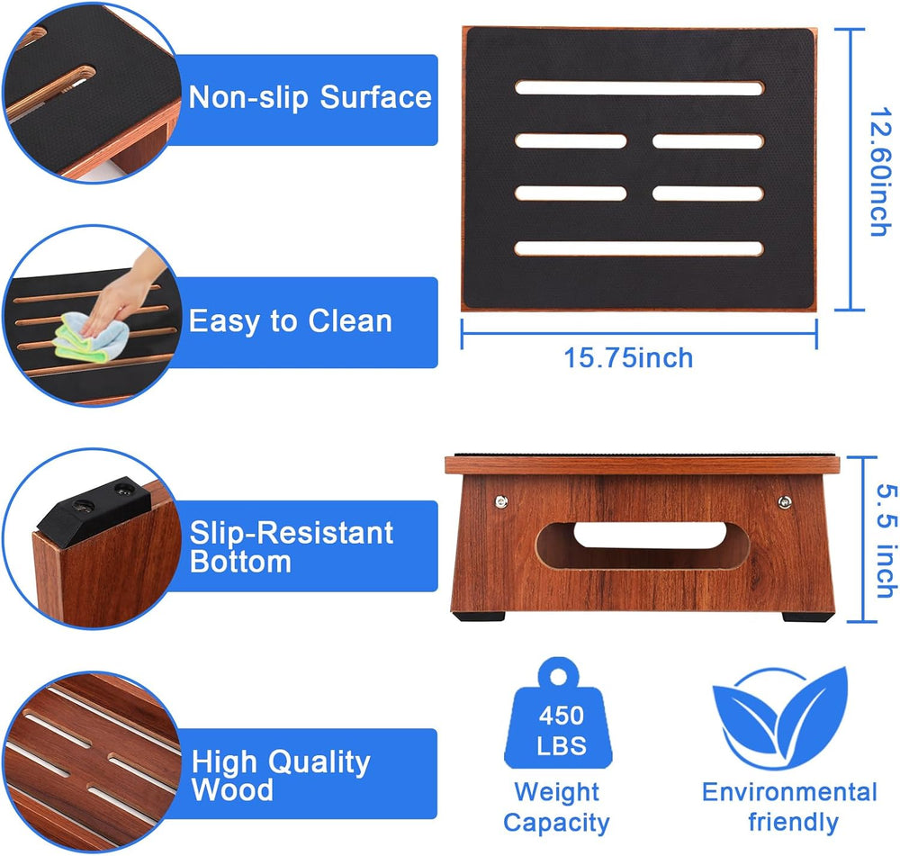 One Step Stool for Adults Seniors with Non-Slip Rubber Stepping Feet, Heavy D...