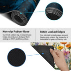 Blue Marble Gold Vein Mouse Pad – Large Extended Desk Mat 35.43 x 15.75 in – Elegant Navy Ink Texture with Metallic Cracks, Keyboard & Mouse Pad for Office & Gaming
