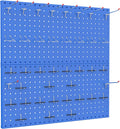 TORACK Metal Pegboard Wall Organizer 24" x 24" or 12" x 48", 70 PCS Tools Storage Pegboard for Garage Tool Organizer Pegboard with Peg Board Hooks for Workbench(Blue)