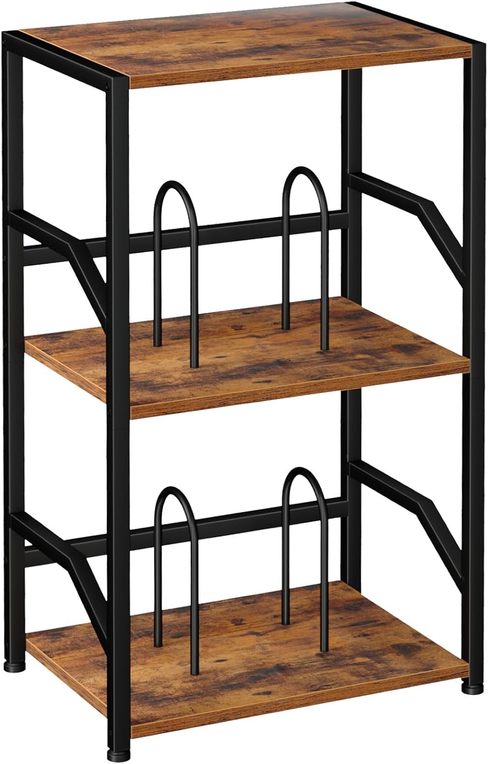 LOAKEKEL Record Player Stand, Vinyl Record Storage Up to 200 Albums, 3 Tier E...