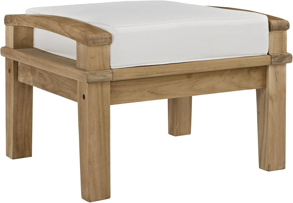 Modway EEI-1152-NAT-WHI-SET Marina Premium Grade A Teak Wood Outdoor Patio Ot...