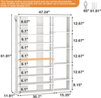 HOMEFORT 10 Tiers Shoe Rack, 50 Pairs Large Shoe Shelf, 61.8" Tall Shoe Tower, Freestanding Shoe Rack Organizer with Open Shelves, Wood Shoe Stand for Boot Storage, for Closet, Entryway, White