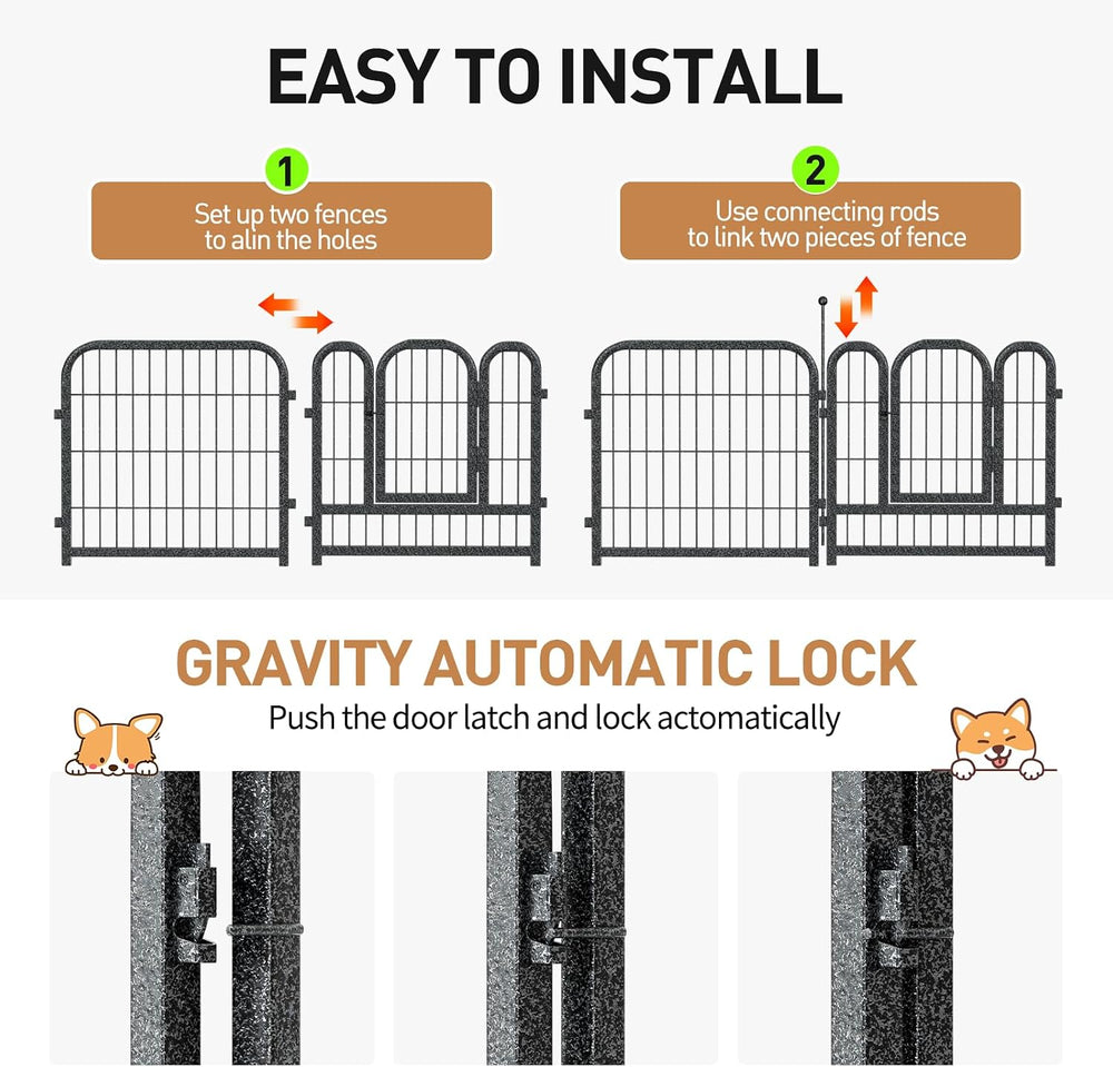 Metal Dog Playpen 40in H 32 Panels Heavy Duty Dog Fence