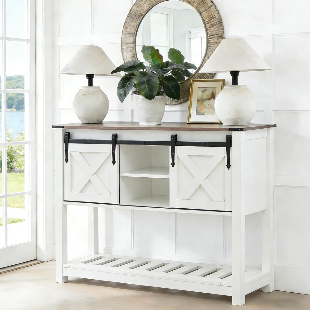 4-Piece Home Furniture Set Includes Coffee Table, Entryway Cabinet & Two ...
