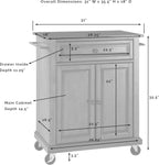 Crosley Furniture Compact Granite Top Small Rolling Cart with Shelves, Microwave Stand with Towel Rack, Mahogany