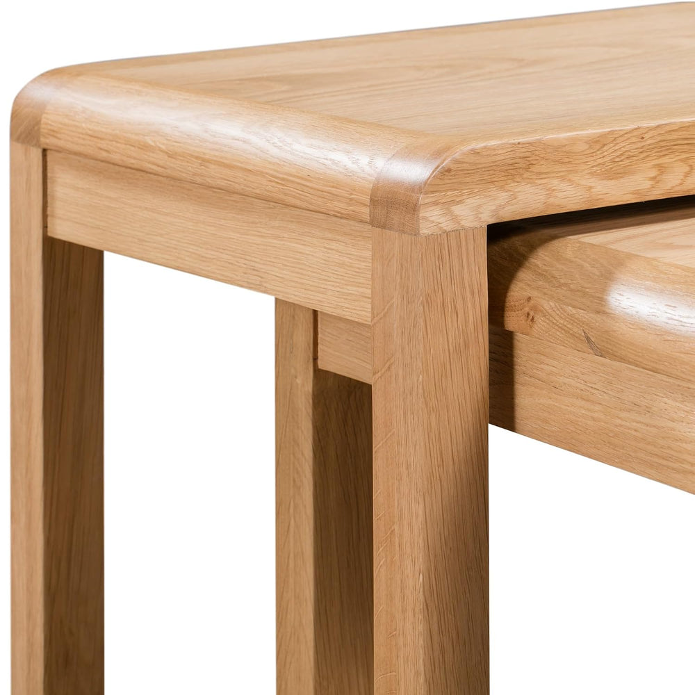 Julian Bowen Curve Oak Nest Of 2 Tables - Nesting