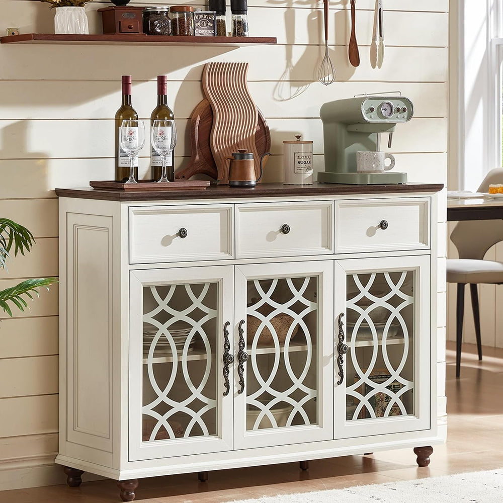 Joaxswe Farmhouse Sideboard Buffet Cabinet with Storage,48" Large Creden...