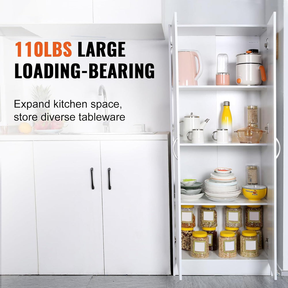 CIATRE 60" Tall Kitchen Pantry Cabinet - Freestanding Storage Cabinet wi...