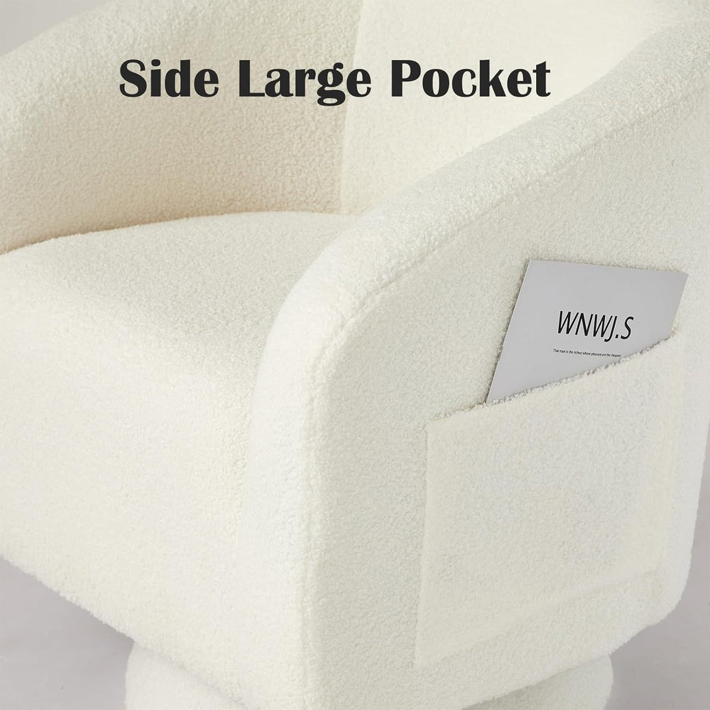 Garvee Swivel Accent Chair with Engineered Wood Base Swivel Barrel Chair | 36...