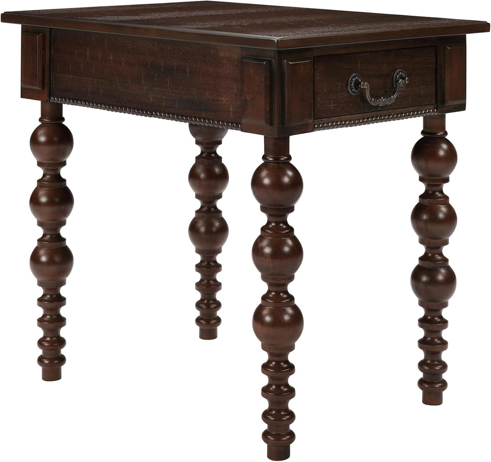Retro Wooden Side End Table Vintage Nightstand Bedside Table with 1 Storage D...
