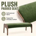 50.25“ Upholstered Bench, Modern Dining Bench with Soft Chenille Fabric, 6" Padded Seat and Rubber Wood Legs, End of Bed Bench for Bedroom, Entryway, Hallway, Living Room (C-Green)