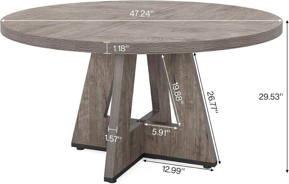 Tribesigns 47 inch Round Dining Table Wood Kitchen Table for Dining Room, 47&...
