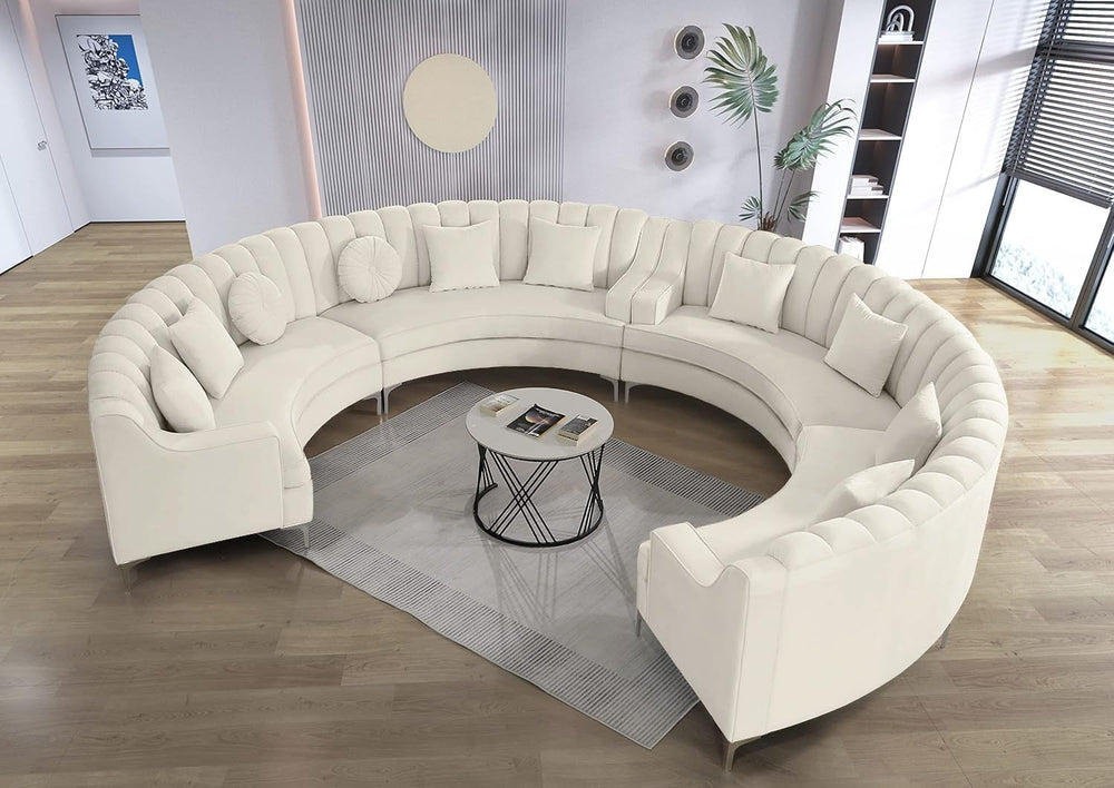 Legend Vansen Semicircle Modular Curved Velvet Sectional Sofa,141.34”Oversize...