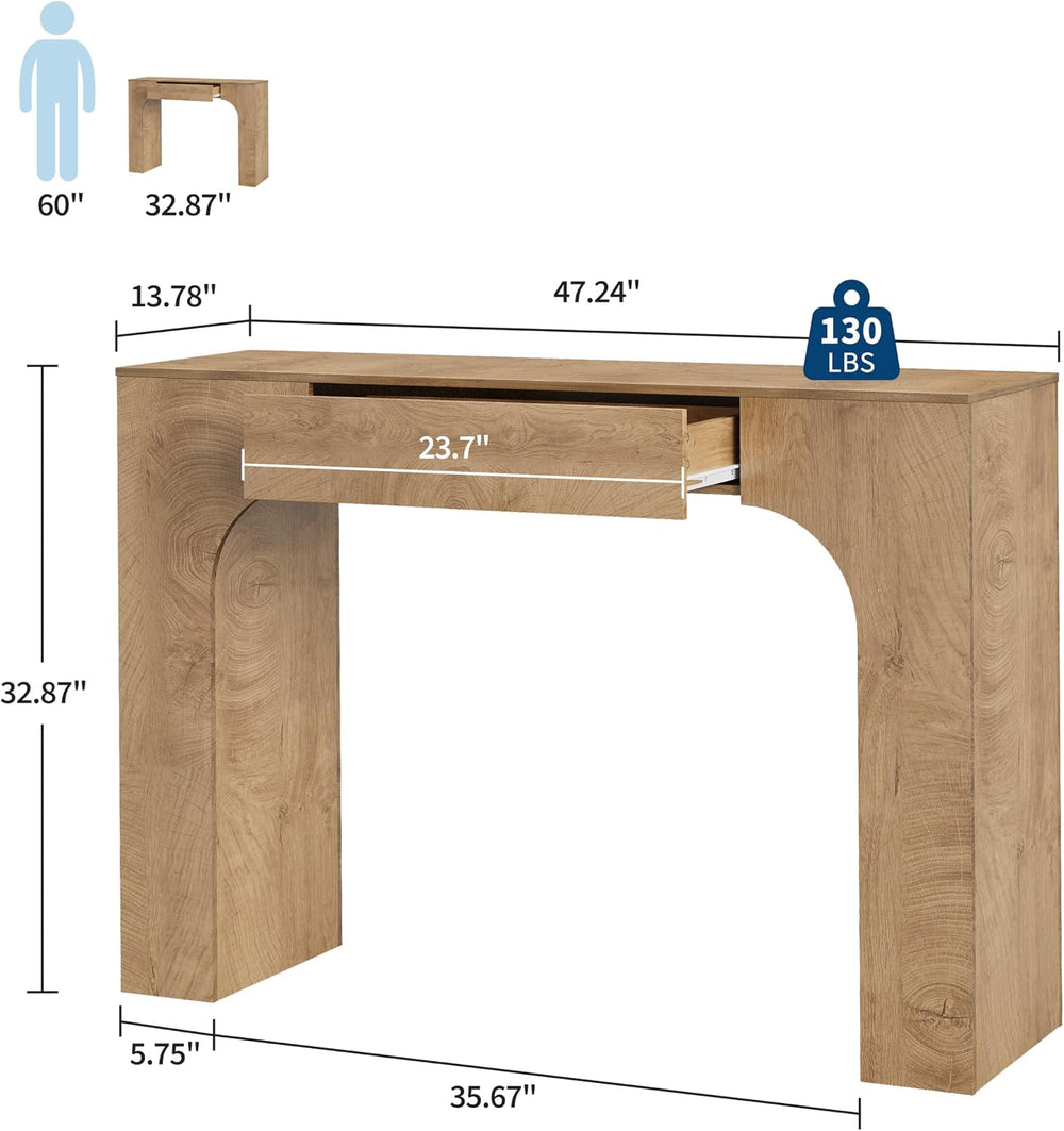 GarveeHome 47" Console Table with Storage Drawer,Sofa Table Behind Couch...