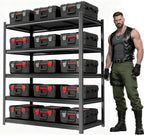 5Tier Garage Metal Shelving,3020 lbs Storage Shelves Heavy-Duty,40''W*18''D*72''H Adjustable Industrial Shelving Unit, Double-Layer Column with Reinforced Ribs for Basement Kitchens