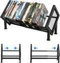 PUTNATRURE DVD Blu ray Rack, Expandable Media Shelf Holds 36 DVD Cases, Compact Display Organizer for Video Games and Movies, Black