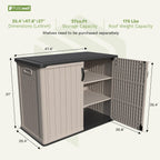 Patiowell 26 cu.ft Plastic Outdoor Storage Shed, Lockable Waterproof Resin Outdoor Storage Cabinet Tool Shed for Garden Tools, Garbage Cans, Pool Supplies, Beige(Not Include Shelves)