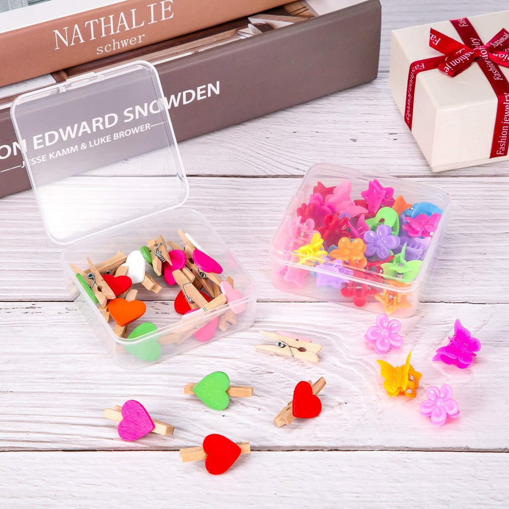 24 Packs Small Clear Plastic Beads Storage Containers Box with Hinged Lid for Storage of Small Items, Crafts, Jewelry, Hardware(3.3 x 3.3 x 1.2 Inches)