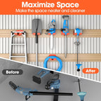 Weed Eater Hanger, Garage Organizer Trimmer Rack, Matel Wall Hooks Weed Wacker Holder, Heavy Duty Garden Tool Organizer for Grass Trimmer, Hedge Trimmer, Garage Tools Storage, Orange 1-Pack