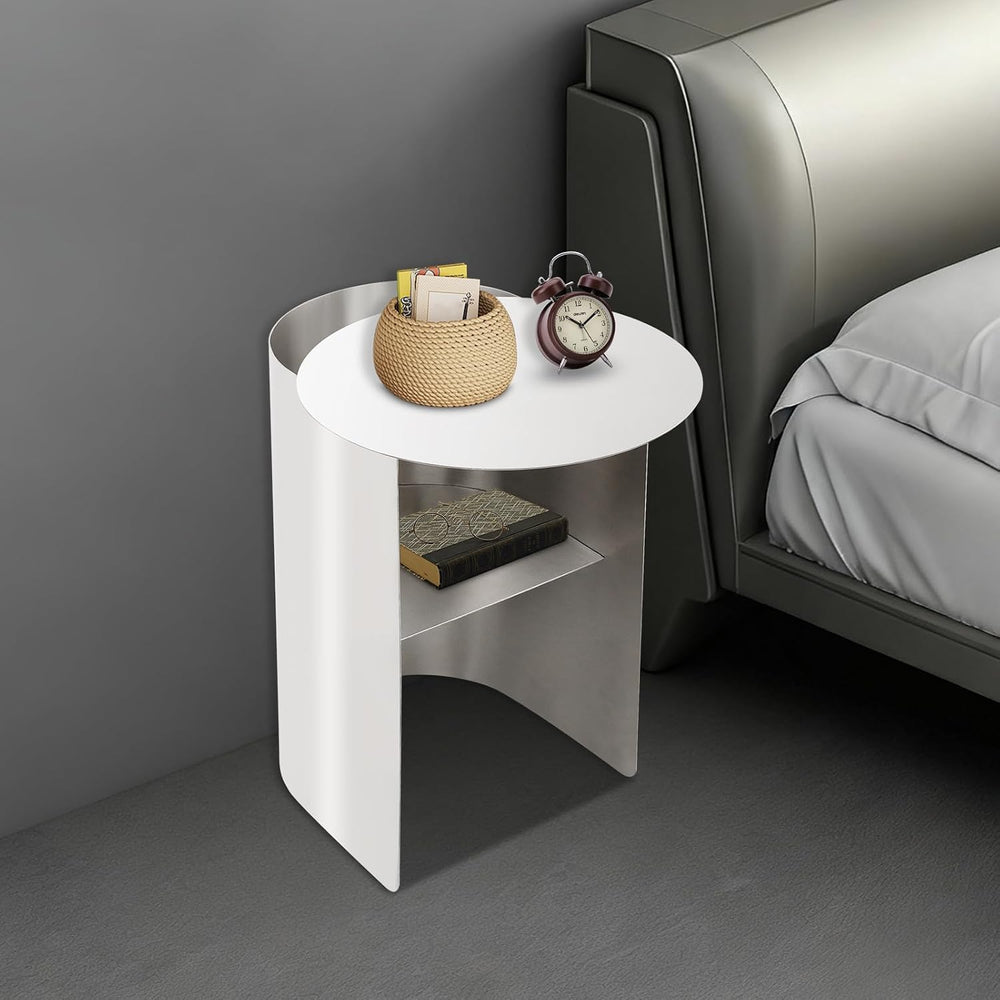 Modern Side Table Stainless Steel Sofa Table Geometric Design Coffee Table wi...