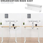 VIVO 2 Pack Under Desk 17 inch Cable Management Tray, Cord Organizer, Home Office Desk Accessories, White, DESK-AC06-2CW