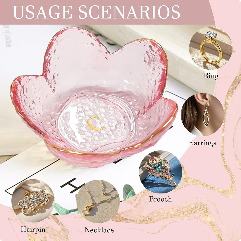 Birthday Gifts for Women Ring Dish Jewelry Tray Dish Ring Holder Room Decor Vanity Organizer Bathroom Aesthetic Trinket Dish Wedding Bridesmaid Bride Engagement Personalized Christmas Gifts for Women
