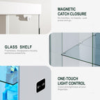 65"H Corner Display Cabinet with Glass Doors and Sensor Lights,lock,White | Lighted Glass Display Cabinet with 3-Tier Glass Shelves,Corner Curio Cabinet with 3 Color Lights for Collectibles