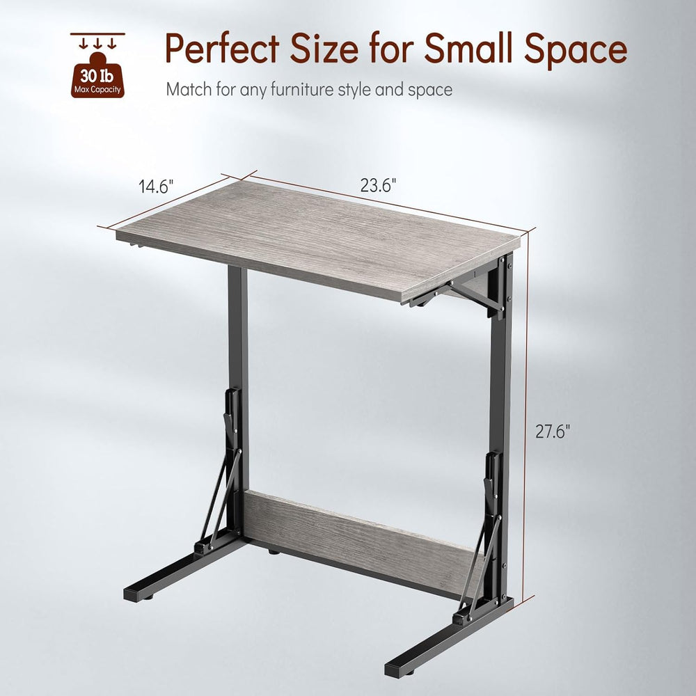 Tatub 24" TV Tray Table Set of 4, Folding C Shaped End Table, Small Sofa...