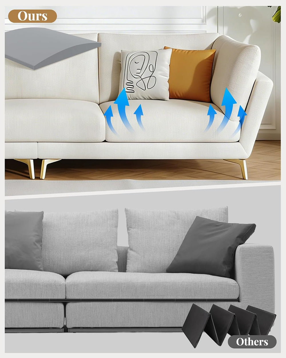 Upgraded Size Sofa Cushion Support, Couch Cushion Support for Sagging Couch S...