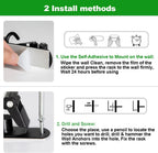 voze 5 Racks and 4 Hooks Mop and Broom Holder Wall Mount, Self Adhesive Heavy Duty Broom Hanger Organizer Storage Tool Racks for Kitchen Garden Laundry Garage Black