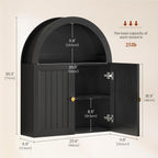 Arched Bathroom Wall Cabinet, 23.6 x 30.3'' Over The Toilet Cabinet with Grille Door, Adjustable Shelf, Wall Mounted Cabinets for Bathroom Laundry Room Kitchen (Grille Door, 30IN)